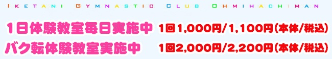 一日体験教室実施中1回540円